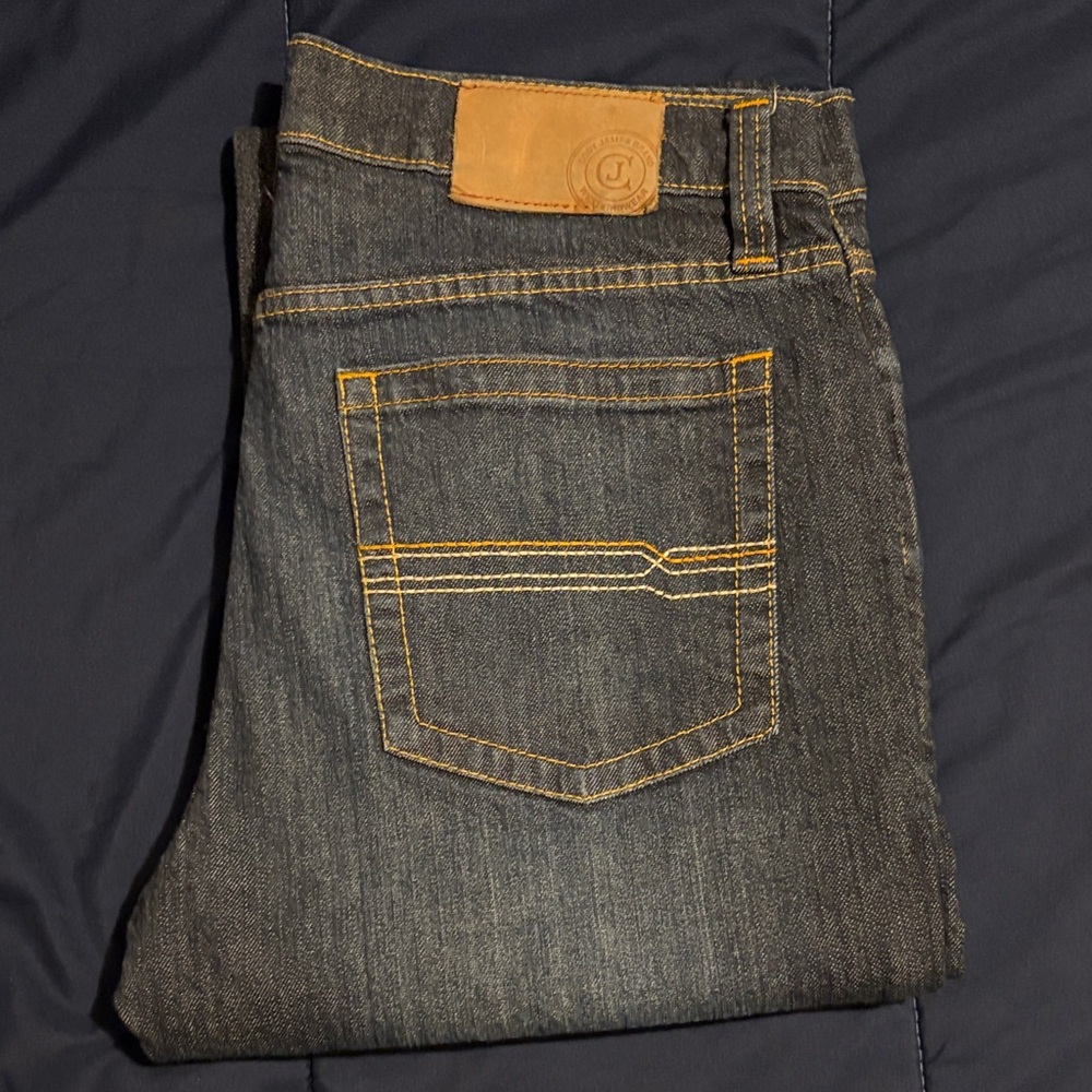 Men's Dark Indigo Bootcut Jeans with Contrast Stitching